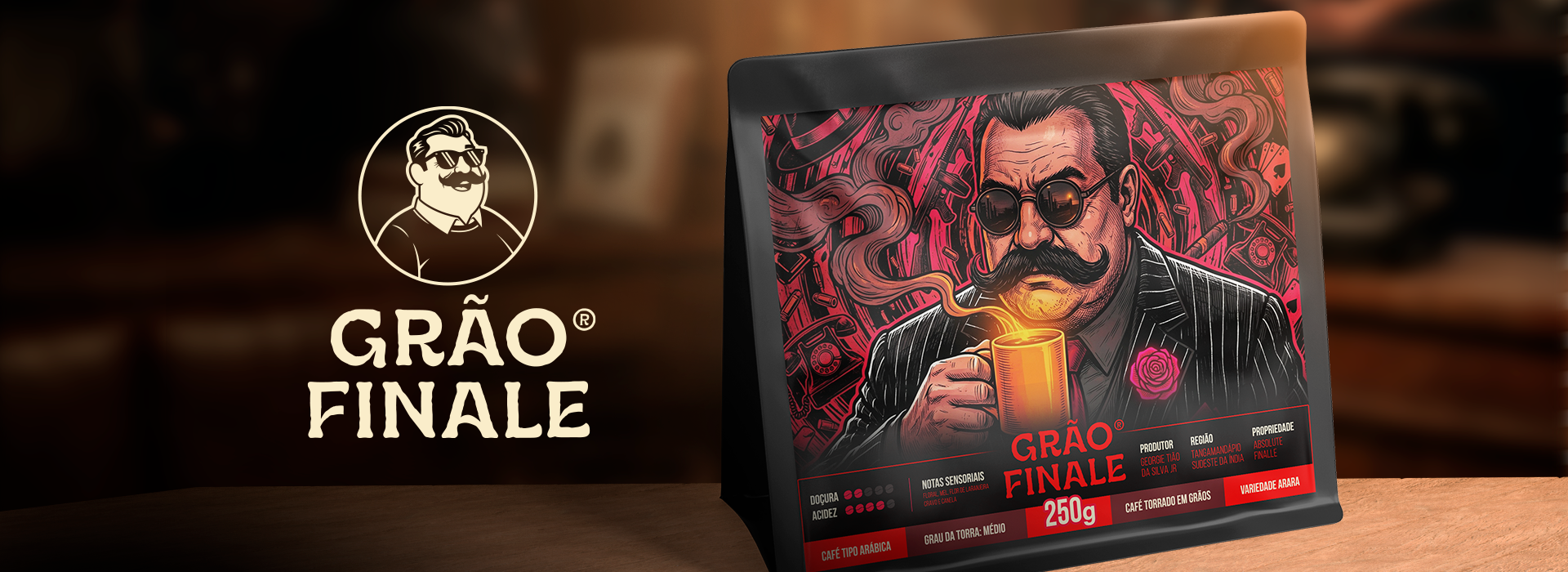 Personagem Grão Finalle em retrato cinematográfico